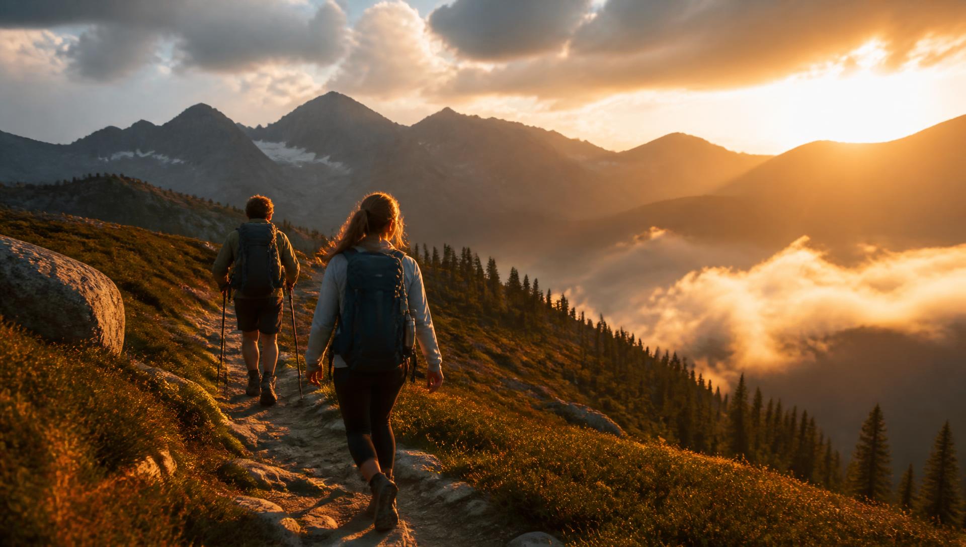Mountain ridge at sunrise